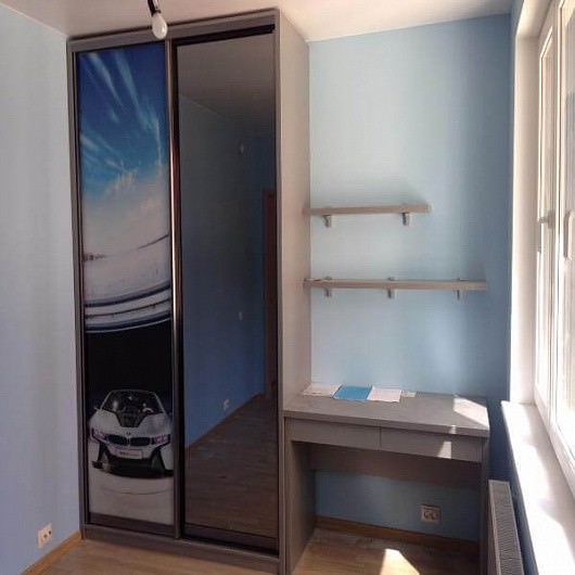 Корпусный шкаф-купе в детскую комнату с фотопечатью 2-х дверный для мальчика
